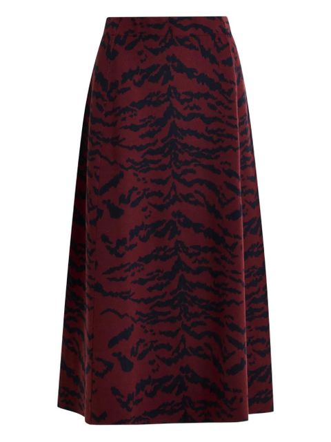 Essentiel Antwerp tiger-print midi skirt - Red - zdjęcie produktu nr 1