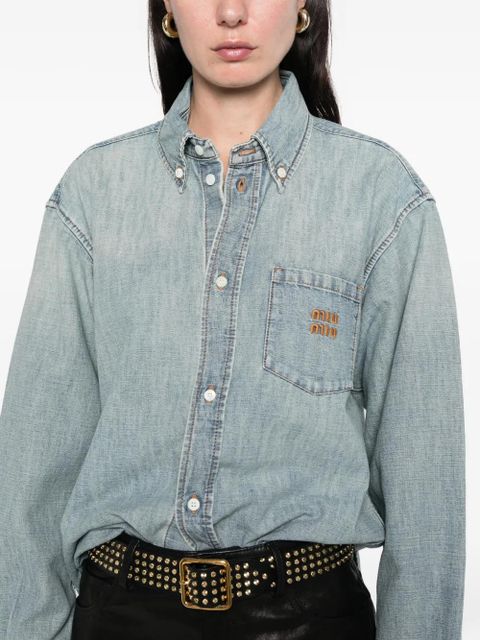 Miu Miu buttoned chambray shirt - Blue