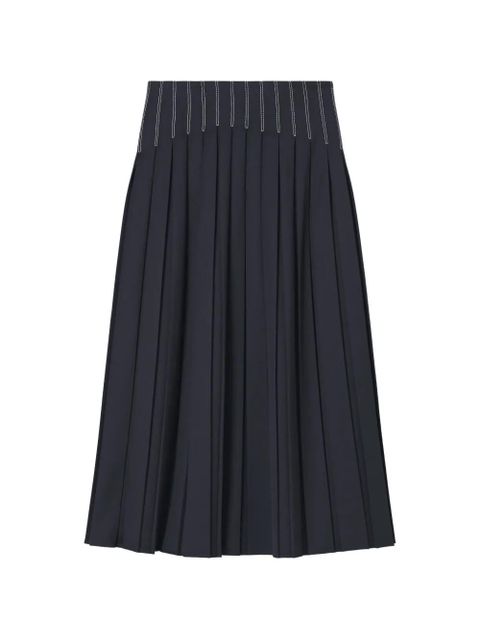 Tory Burch wool twill pleated skirt - Black - zdjęcie produktu nr 1