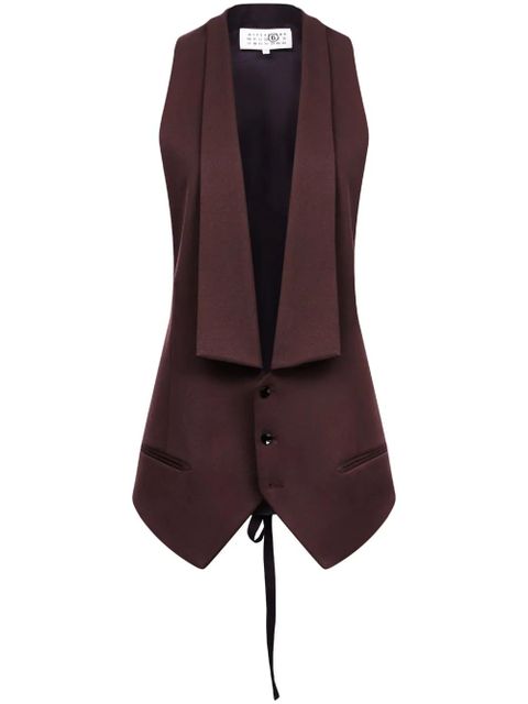 MM6 Maison Margiela panelled belted waistcoat - Brown