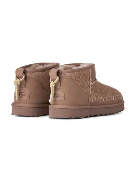 UGG śniegowce zamszowe Classic Ultra Mini Biarritz kolor brązowy 1171538.RYK