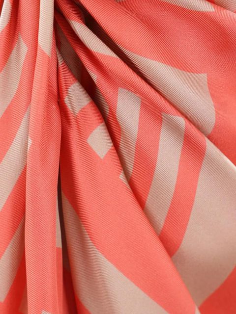 FENDI Labyrinth knotted full silk skirt - Orange