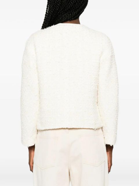 Max Mara Camice bouclé frayed-edge jacket - Neutrals