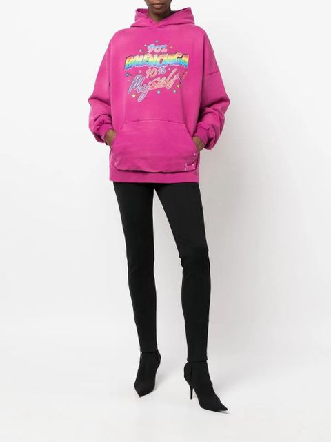 Balenciaga 90/10 logo-print hoodie - Pink