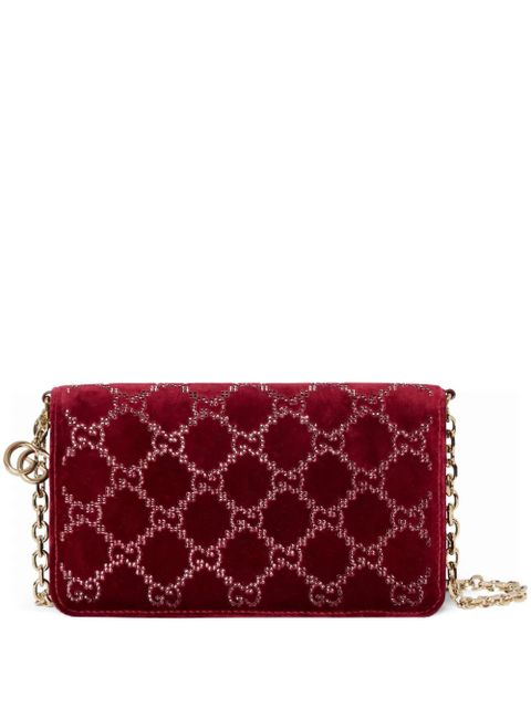 Gucci GG crystals wallet on chain - Red - zdjęcie produktu nr 1