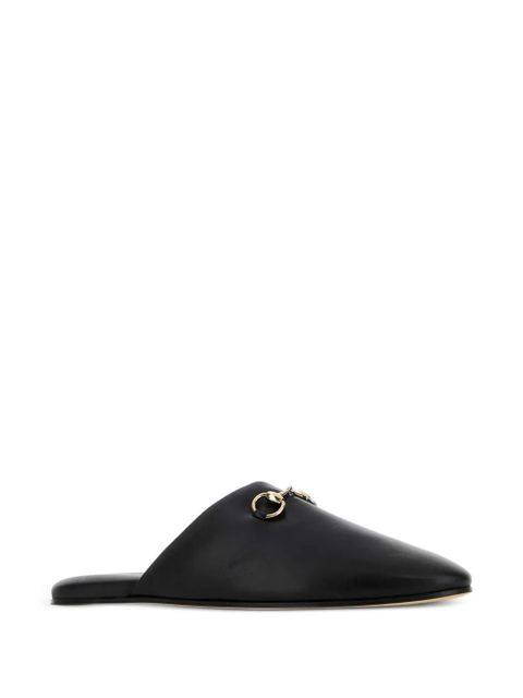 Gucci leather flat mules - Black