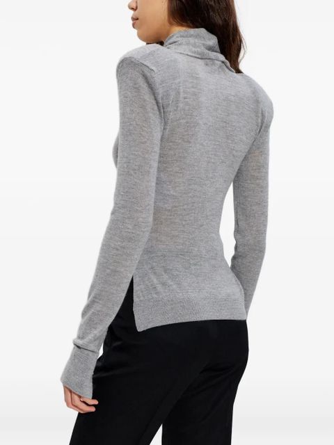 The Attico twisted fine-knit top - Grey