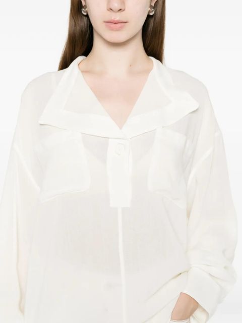TOTEME overlapping-collar blouse - Neutrals