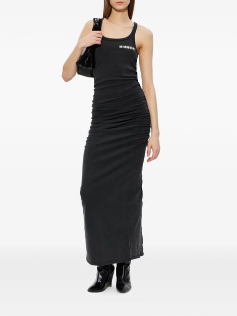 MISBHV logo-print ruched dress - Black - zdjęcie produktu nr 2