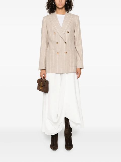 Max Mara striped double-breasted blazer - Neutrals - zdjęcie produktu nr 2