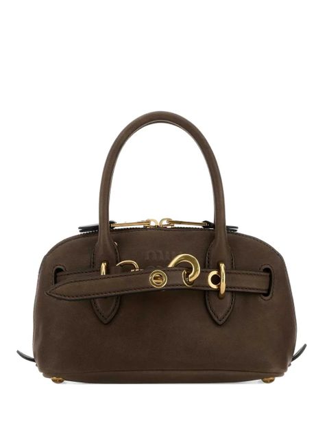 Miu Miu mini Aventure leather tote bag - Brown - zdjęcie produktu nr 1
