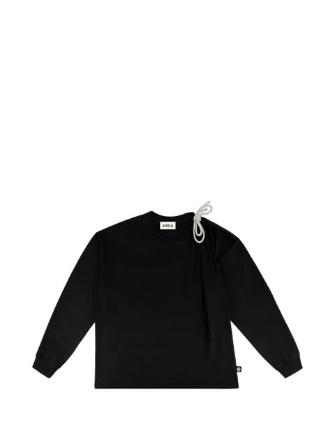 AREA crystal-knot cut-out T-shirt - Black - zdjęcie produktu nr 1