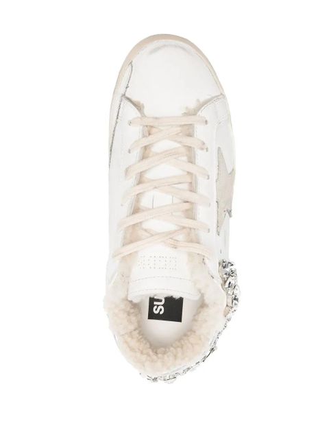 Golden Goose Super-Star embellished low-top sneakers - White