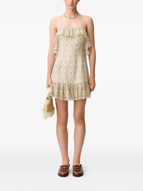 Claudie Pierlot ruffled-trim printed dress - Neutrals - zdjęcie produktu nr 2