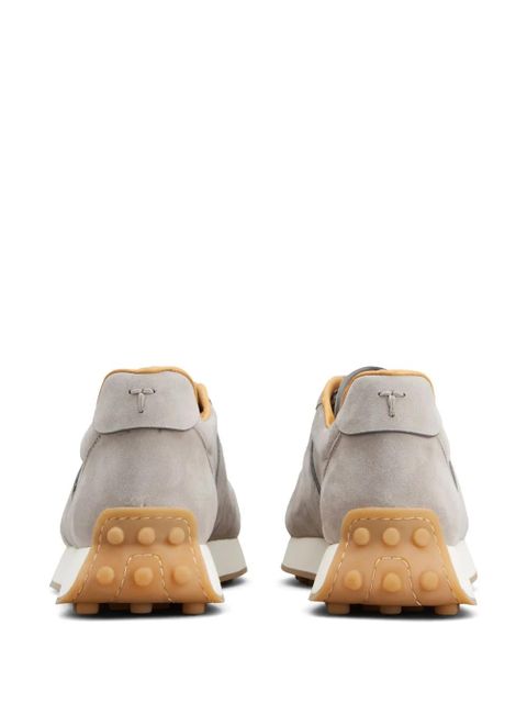 Tod's logo-stamp suede lace-up sneakers - Grey