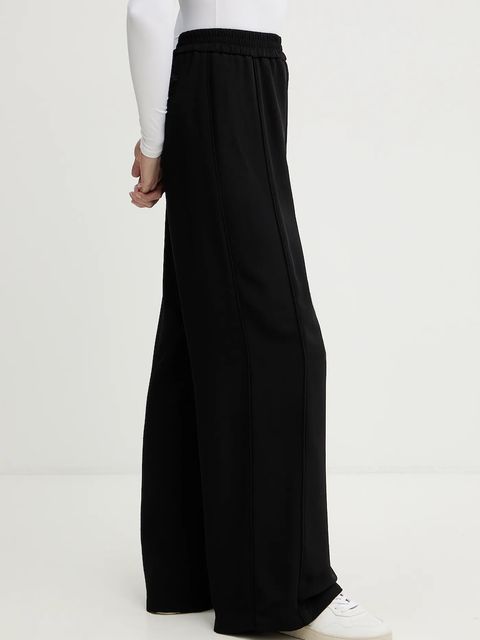 Lacoste spodnie damskie kolor czarny proste high waist HF2627