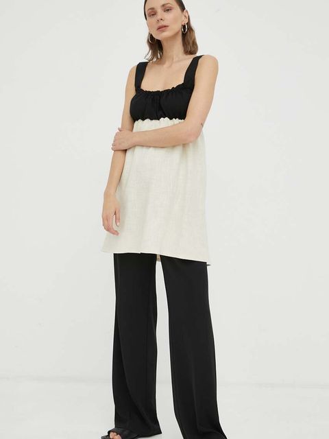 Undress Code sukienka kolor beżowy mini rozkloszowana - zdjęcie produktu nr 2