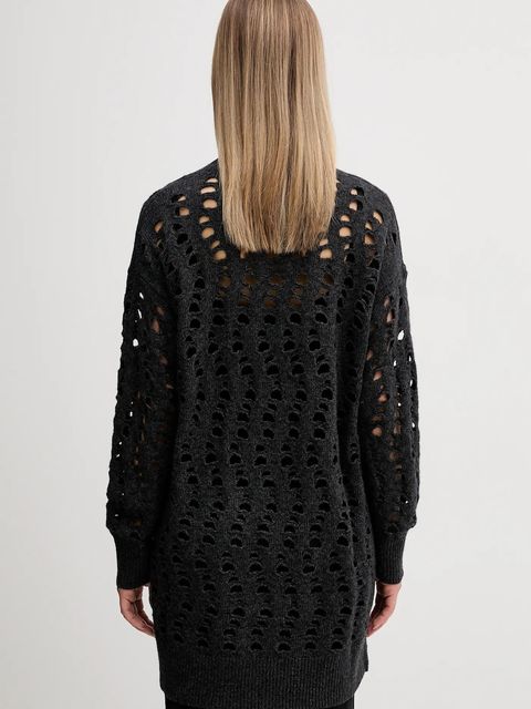 Sisley kardigan z dodatkiem wełny damskie kolor szary ciepły 1UFLL602W