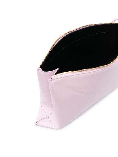 Jil Sander logo-embossed clutch bag - Purple