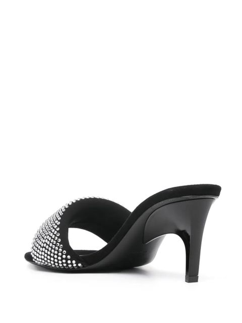 The Attico Rem 60mm crystal-embellished mules - Black