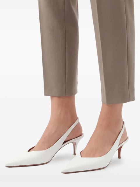 Amina Muaddi Anok slingback-pointed pumps - White