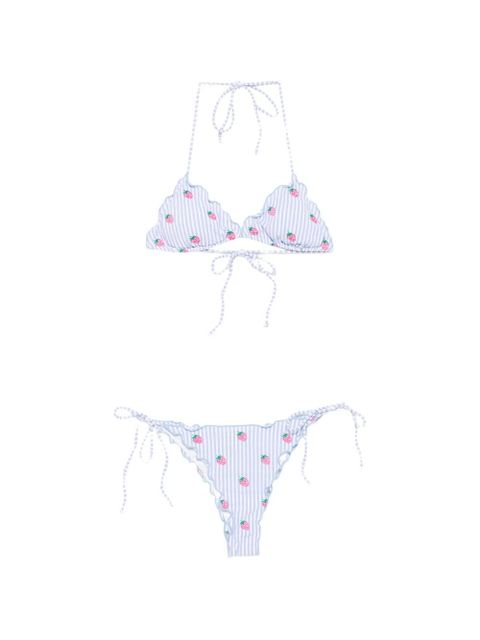 MC2 Saint Barth Sagitami strawberry-embroidered bikini - Blue - zdjęcie produktu nr 1