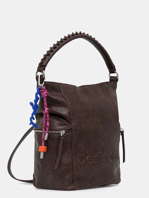 Desigual torebka HALF LOGO ARICA kolor brązowy 25WAKP29