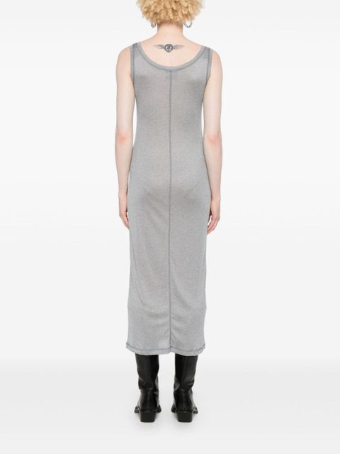 Miu Miu logo-patch dress - Grey