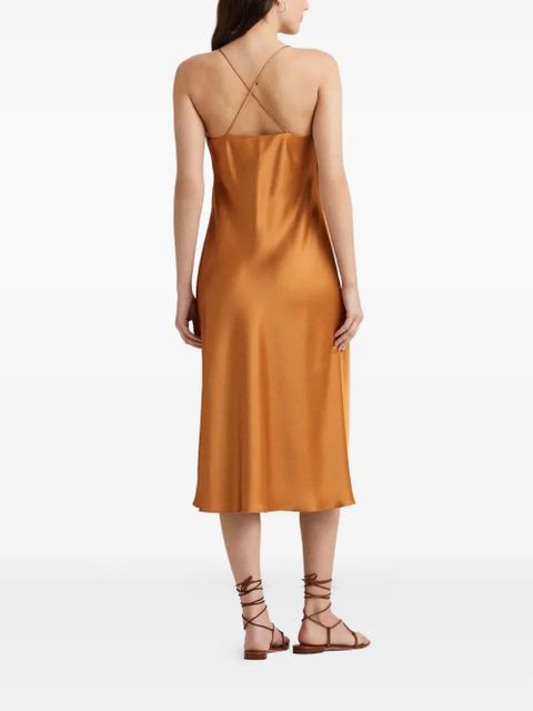 Lauren Ralph Lauren V-neck midi dress - Orange