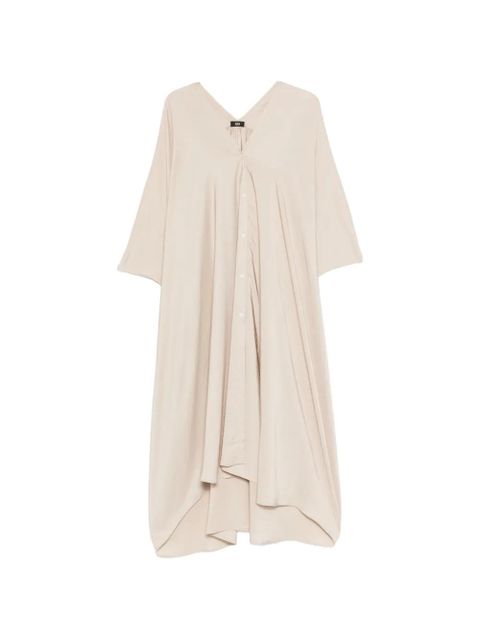 Eleh button V-neck dress - Neutrals - zdjęcie produktu nr 1