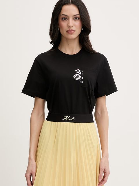 Karl Lagerfeld t-shirt damski bawełniany IKON - zdjęcie produktu nr 2
