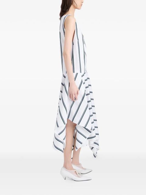Proenza Schouler Beatriz striped V-neck midi dress - White