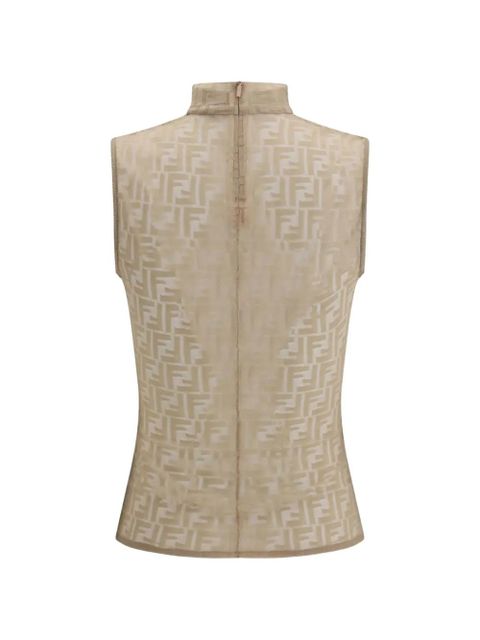 FENDI logo-pattern sleeveless top - Neutrals - zdjęcie produktu nr 2