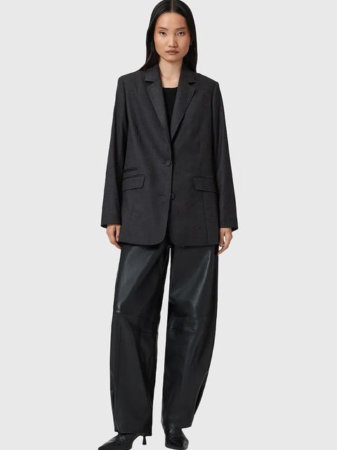 AllSaints marynarka ESSIE kolor szary jednorzędowa W008QD