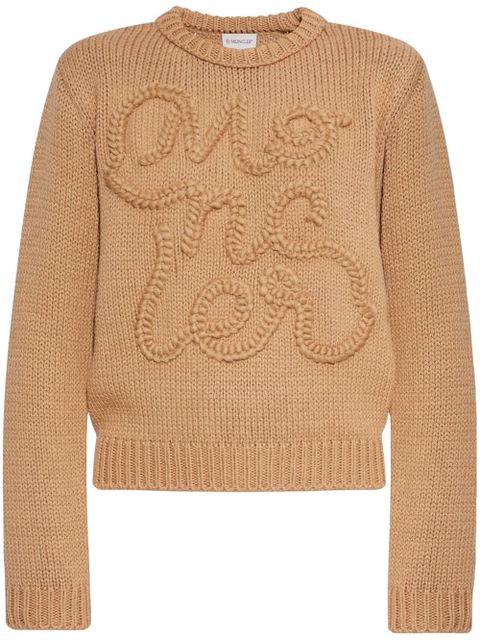 Moncler logo-embroidered cotton sweatshirt - Brown - zdjęcie produktu nr 1