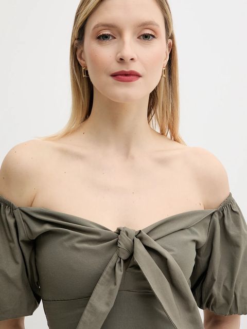 Answear.LAB sukienka kolor zielony mini prosta