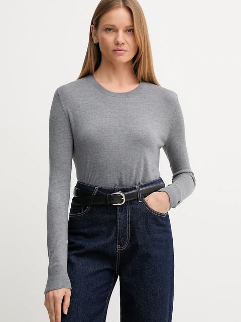 United Colors of Benetton sweter z dodatkiem jedwabiu kolor szary lekki 1ZRED10CP - zdjęcie produktu nr 1