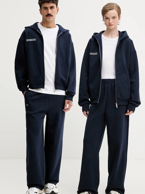 Pangaia spodnie dresowe bawełniane kolor granatowy gładkie 10002676 - zdjęcie produktu nr 1