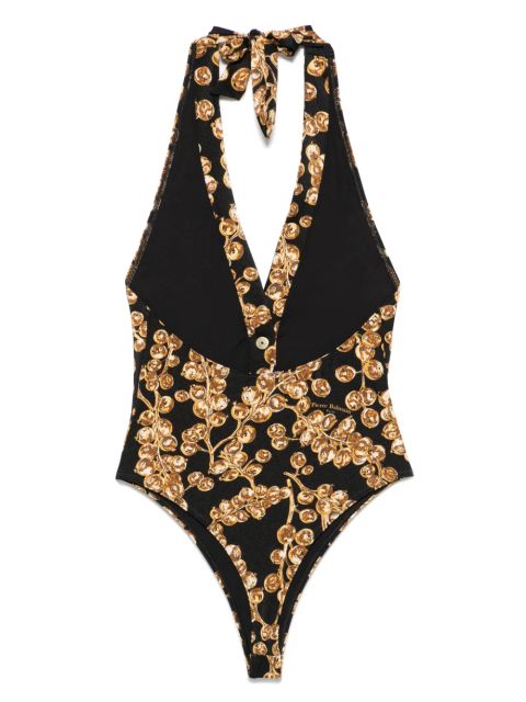 Balmain graphic-print swimsuit - Black