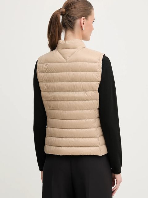 Tommy Hilfiger bezrękawnik puchowy kolor beżowy przejściowy WW0WW45499