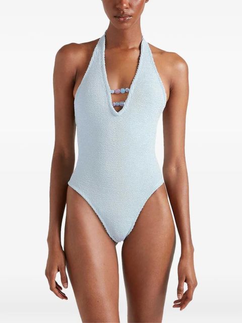 Hunza G Adriana beaded swimsuit - Blue