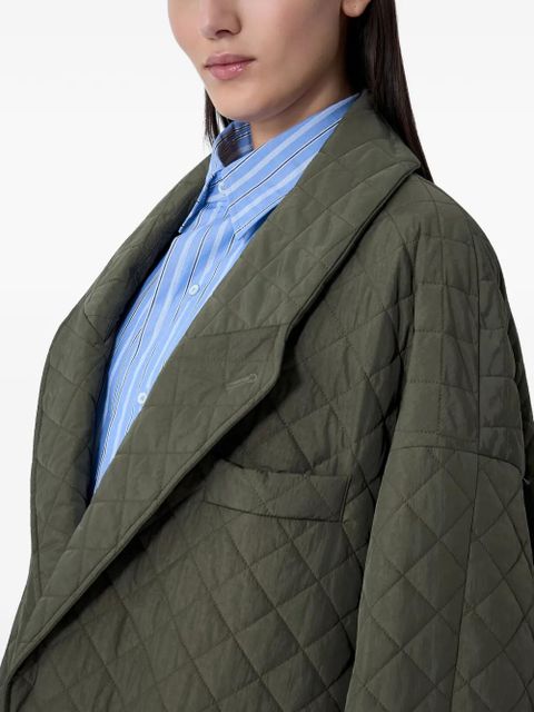 Maison Margiela notched-lapels quilted coat - Green