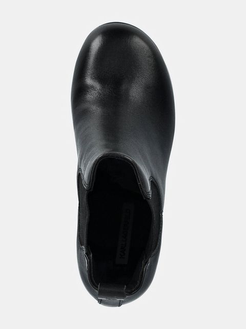 Karl Lagerfeld sztyblety skórzane IKON ISLAND damskie kolor czarny na słupku KL39044