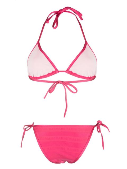 Balmain logo-print triangle-cup bikini - Pink - zdjęcie produktu nr 2
