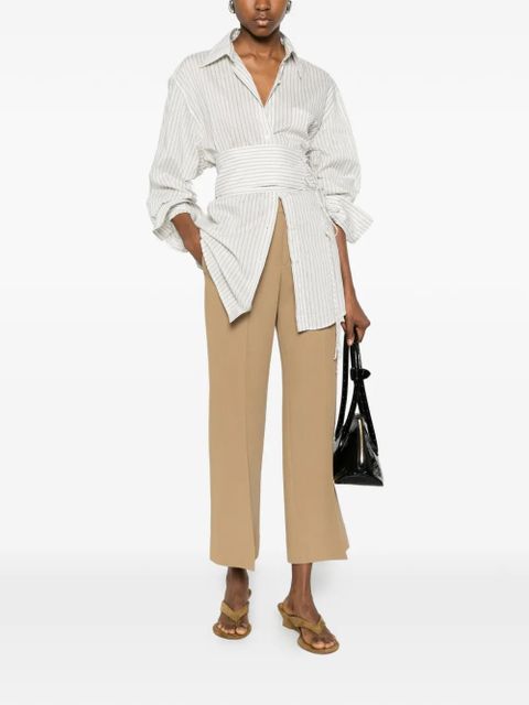 TOTEME Kick pressed-crease flared trousers - Neutrals - zdjęcie produktu nr 2