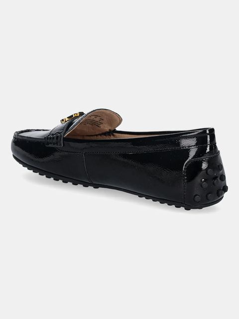 Lauren Ralph Lauren mokasyny skórzane Barnsbury damskie kolor czarny na płaskim obcasie 802P04390001