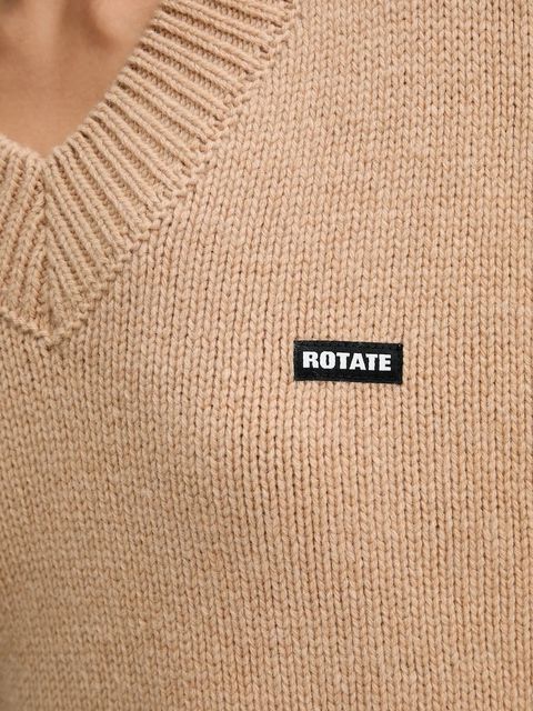 Rotate sweter wełniany kolor beżowy 1147631753