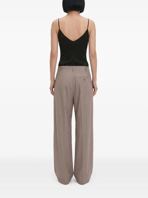 Victoria Beckham pinstripe pleated trousers - Neutrals