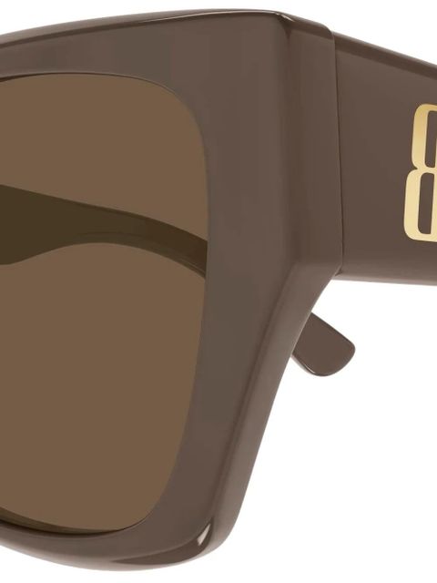 Balenciaga Eyewear square logo sunglasses - Brown