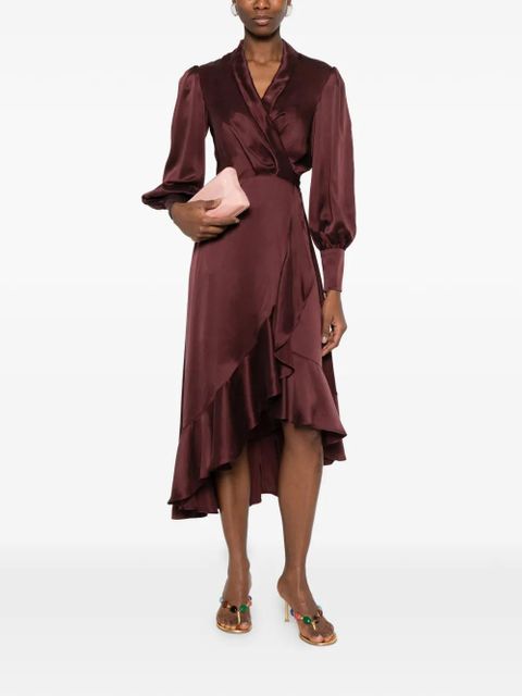 ZIMMERMANN ruffled-wrap midi dress - Red - zdjęcie produktu nr 2